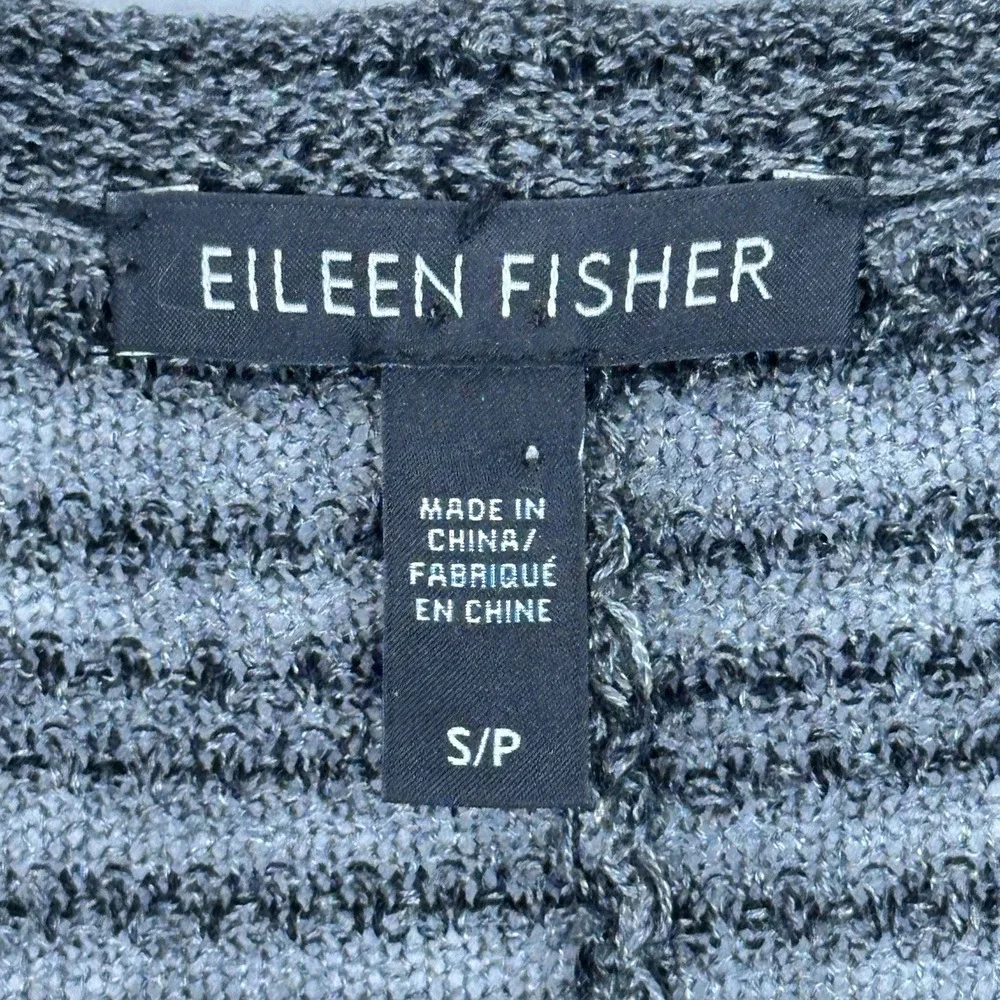 Eileen Fisher Gray Merino Wool Blend Wrap Style Cardigan Top Size‎ S Minimalist